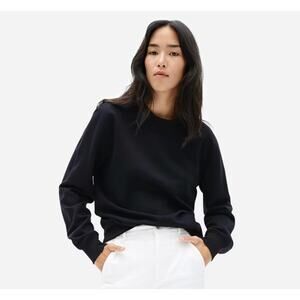 Everlane Unisex The Classic French Terry Crew Sweatshirt Washed Black XXXS New